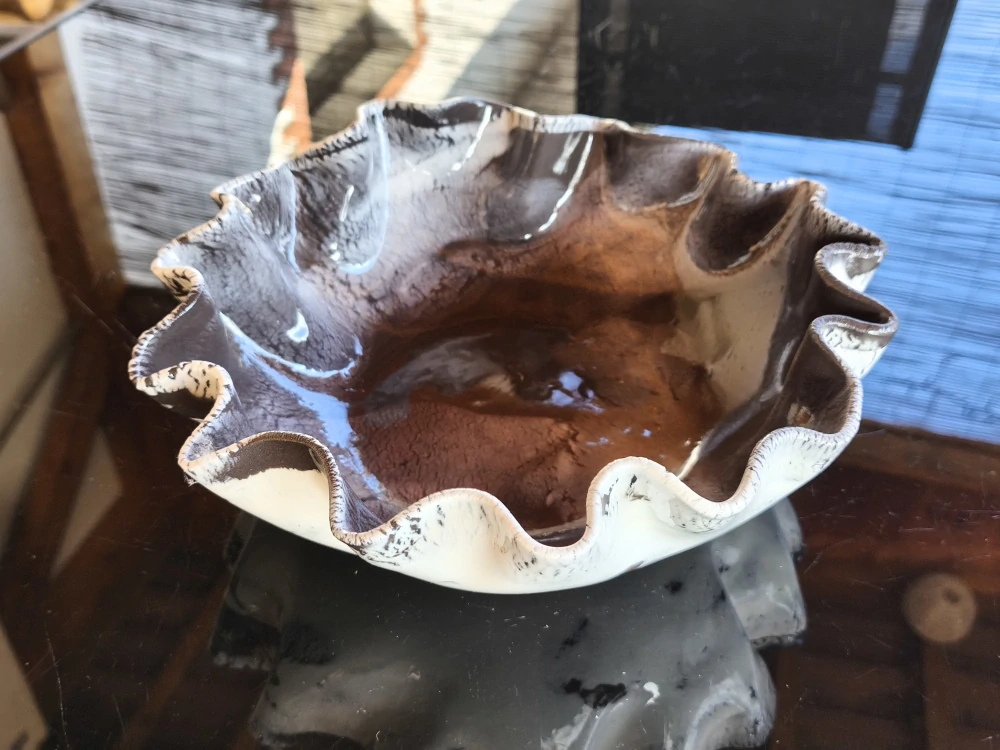 Exkluzívna autorská porcelánovo-kameninová misa – svetový unikát v organickej forme - Priemer 27 cm | Výška 9 cm
