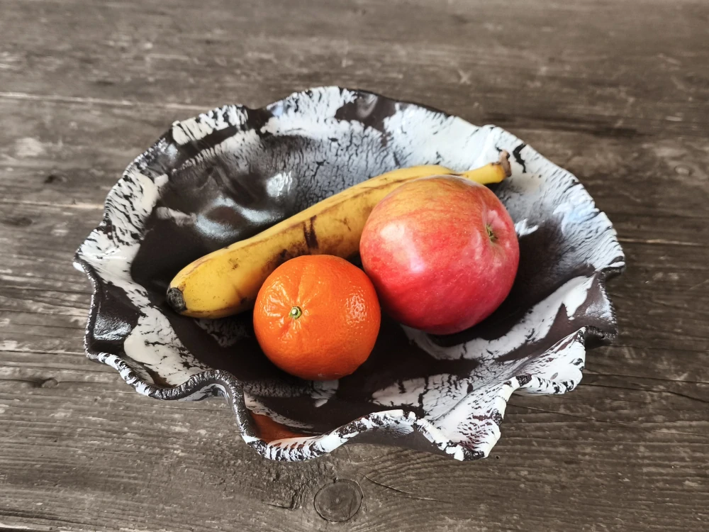 Exkluzívna autorská porcelánovo-kameninová misa – svetový unikát v organickej forme - Priemer 27 cm | Výška 9 cm