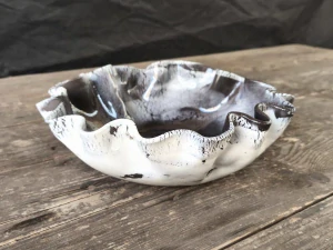 Exkluzívna autorská porcelánovo-kameninová misa – svetový unikát v organickej forme - Priemer 27 cm | Výška 9 cm