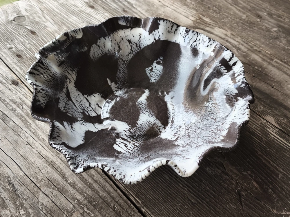 Exkluzívna autorská porcelánovo-kameninová misa – svetový unikát v organickej forme - Priemer 27 cm | Výška 9 cm