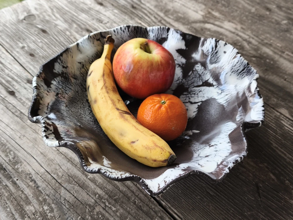 Exkluzívna autorská porcelánovo-kameninová misa – svetový unikát v organickej forme - Priemer 27 cm | Výška 9 cm