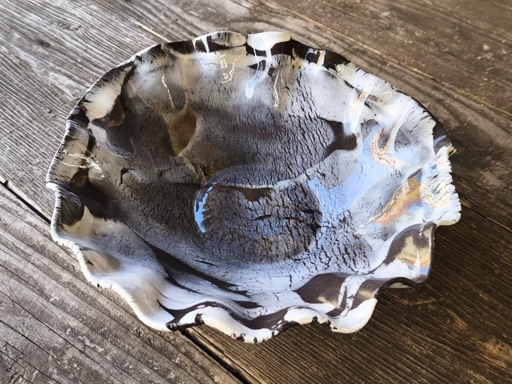 Exkluzívna autorská porcelánovo-kameninová misa – svetový unikát v organickej forme - Priemer 27 cm | Výška 9 cm