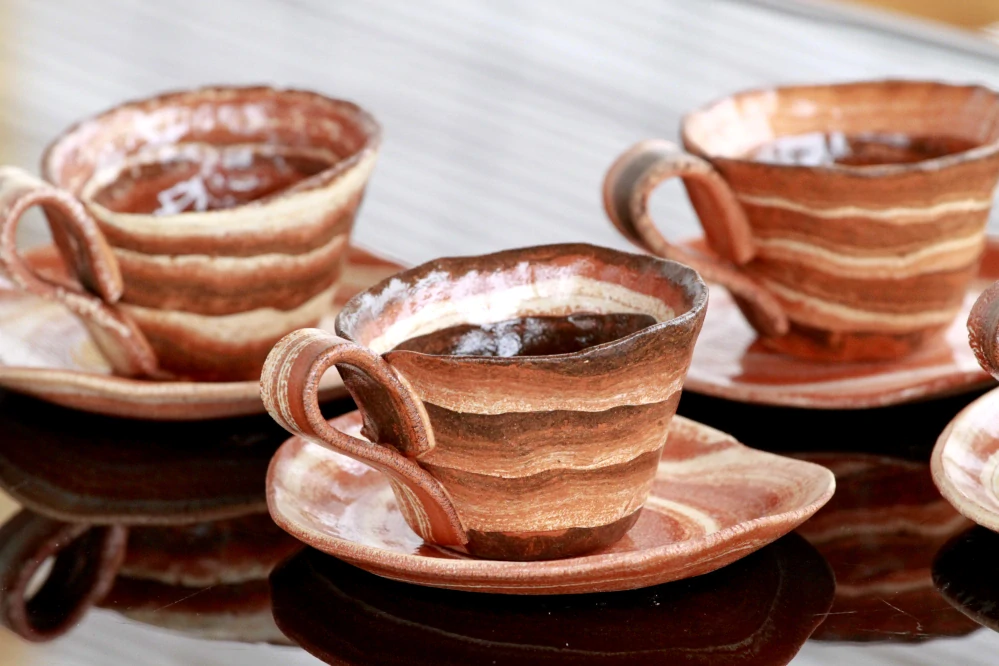 Keramická šálka na espresso/ristretto 70ml Hnedá Unikát !!! Ručne Modelované