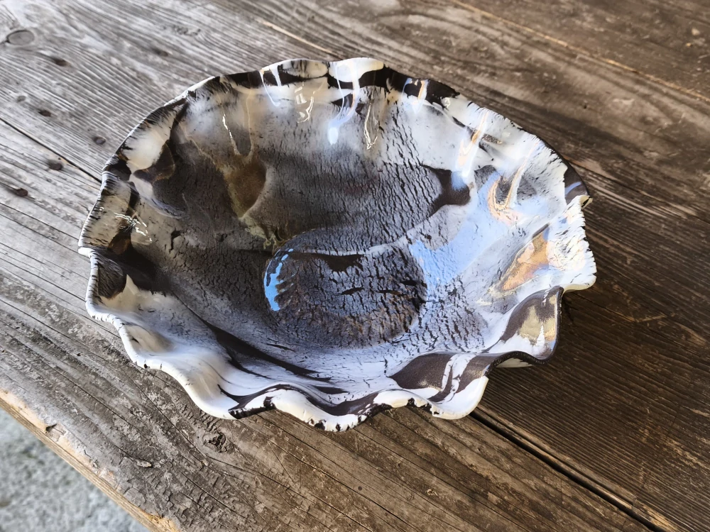 Exkluzívna autorská porcelánovo-kameninová misa – svetový unikát v organickej forme - Priemer 27 cm | Výška 9 cm